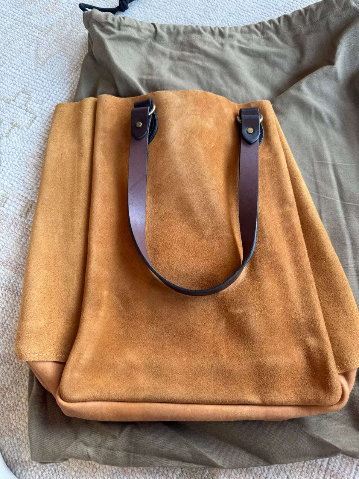 FILSON RUGGED SUEDE TOTE SADDLEBROWN ONE SIZE NWT RARE USA MADE LONG GONE!! -11070434