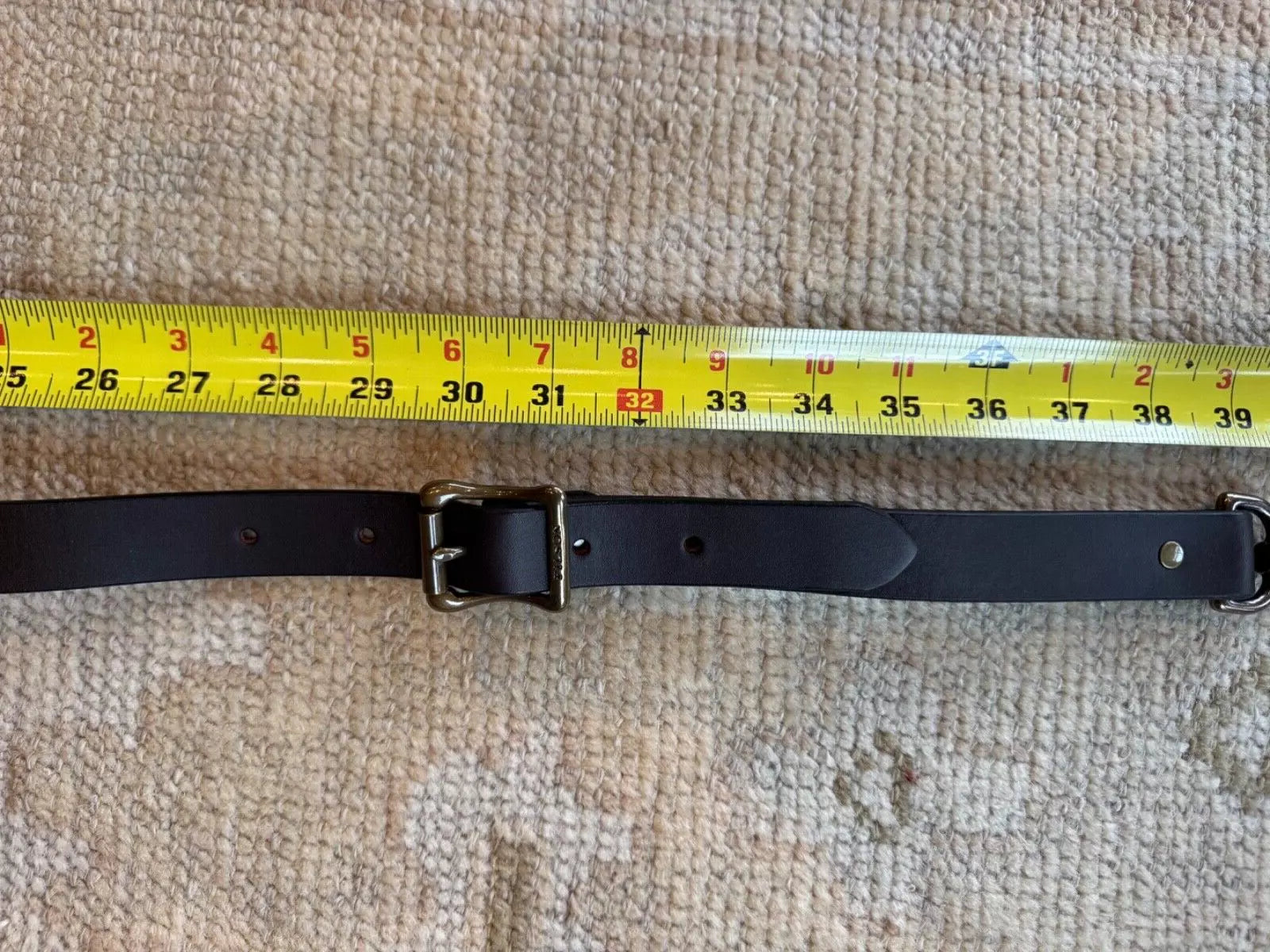 NWT Filson Leather Shoulder Strap USA Brown Bridle Brass Adjustable Small 20049230