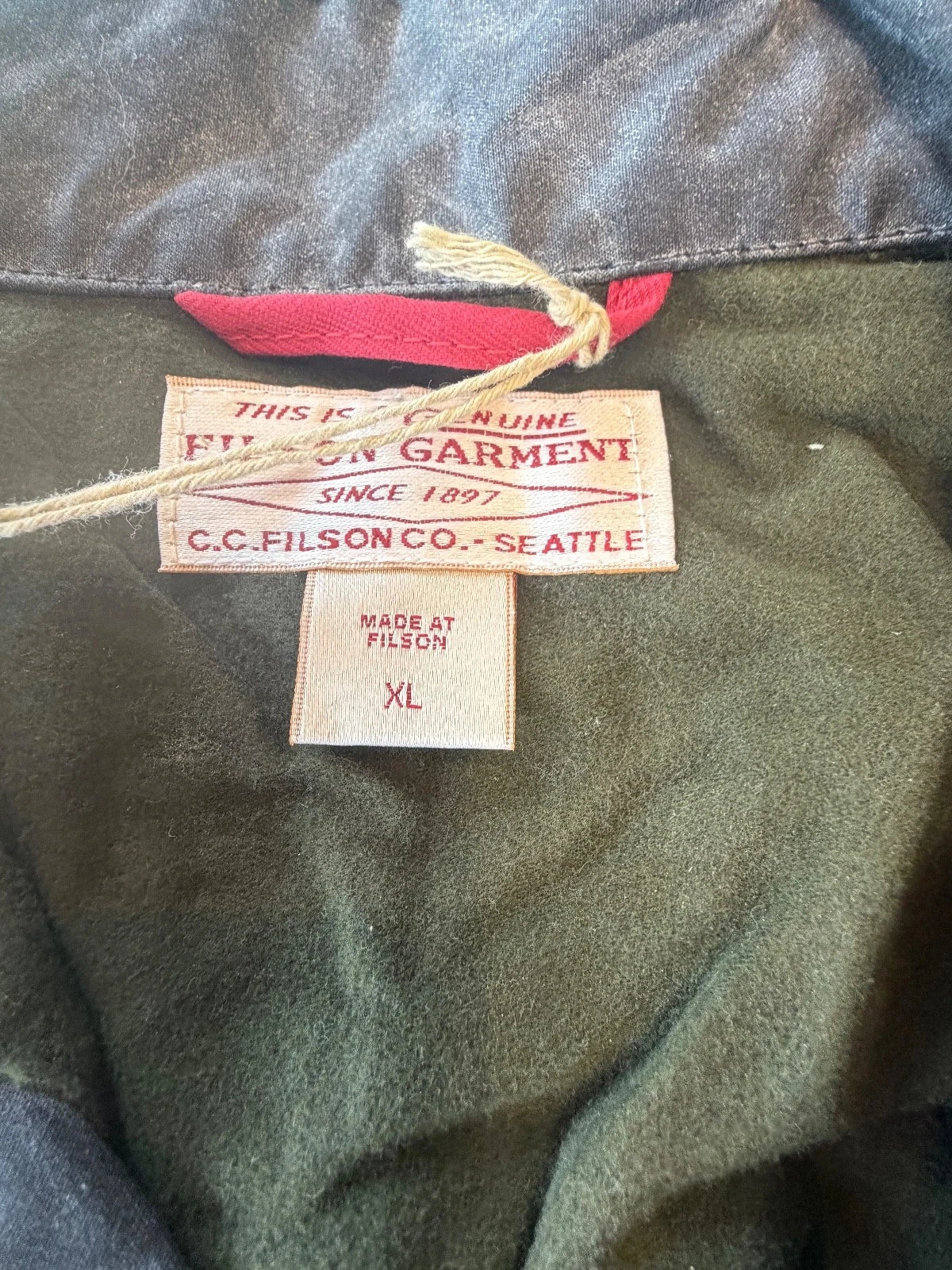 Filson Vintage NWT Short Lined Cruiser Jacket Soy Wax Black Gr # 10412 USA Rare Size XL