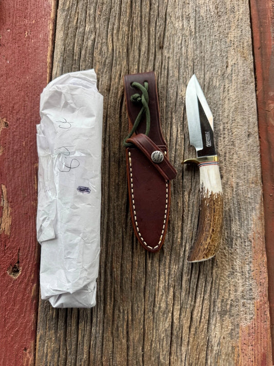 Randall Knife Model 8-4 New Catalog Old Style Trout & Bird Carbon & Stag