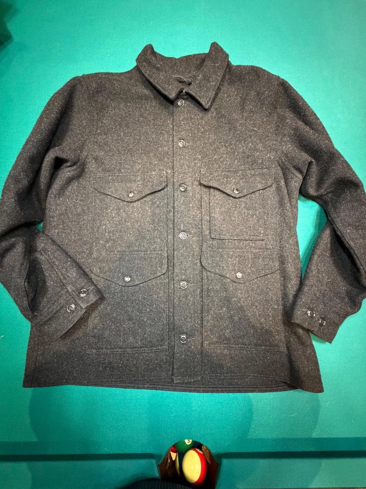 Filson Pendleton Mills Mackinaw Cruiser XL # 11010043 USA Charcoal Pre-owned