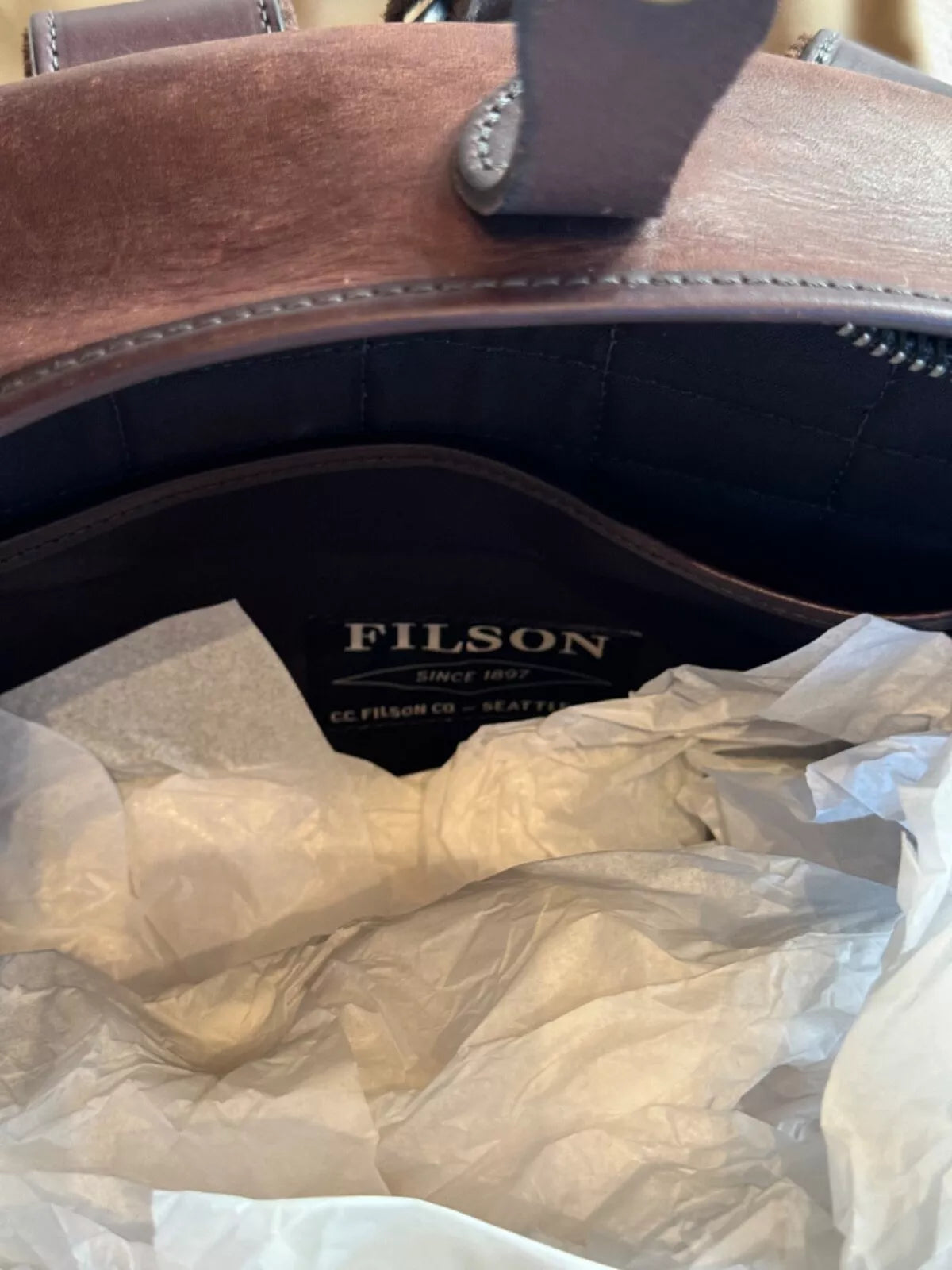 Filson NWT Weatherproof Leather Journeyman Backpack Sierra Brown NWT Grail Rare 11070398