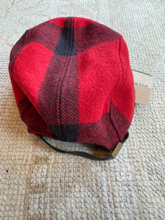 FILSON 5 Panel Mackinaw Wool Cap Red Black Rare New with Tags MADE IN USA 30236640135