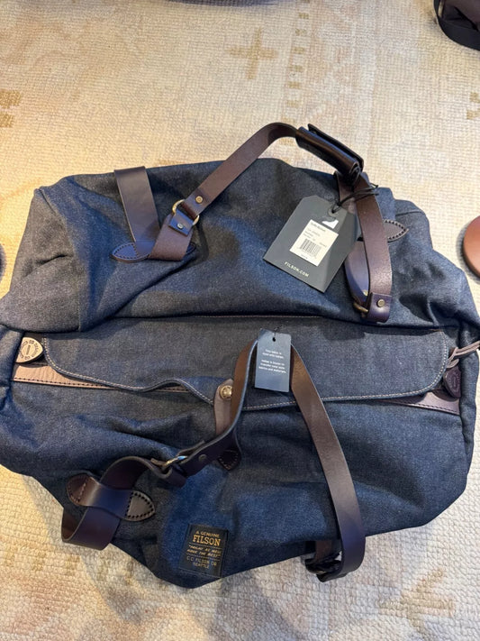 NWT Filson Raw Indigo Blue Jean Medium Duffle Made In USA 20248759