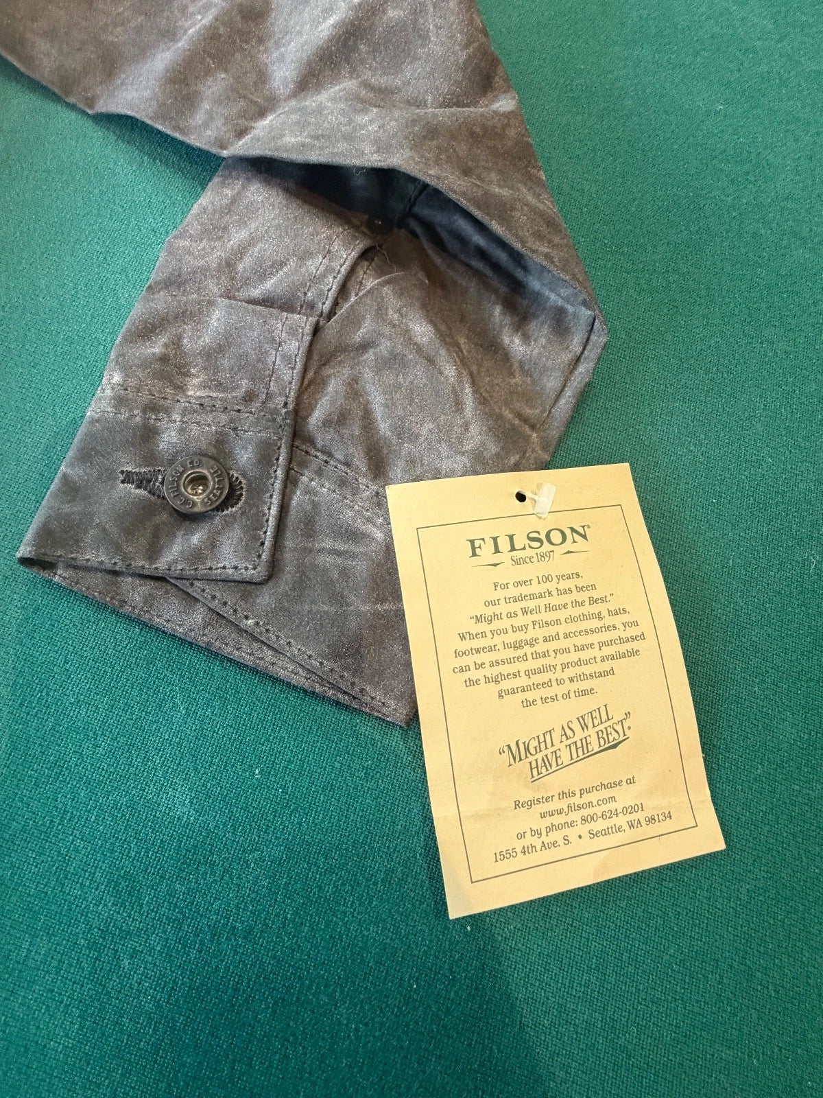 Filson Vintage NWT Short Lined Cruiser Jacket Soy Wax Black Gr # 10412 USA Rare Small