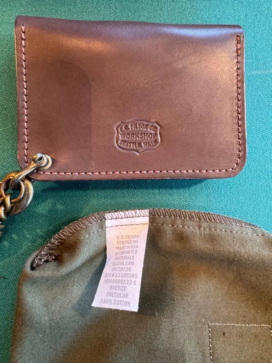 FILSON SMALL WORKSHOP WEATHERPROOF LEATHER CHAIN WALLET New in Box 11105345