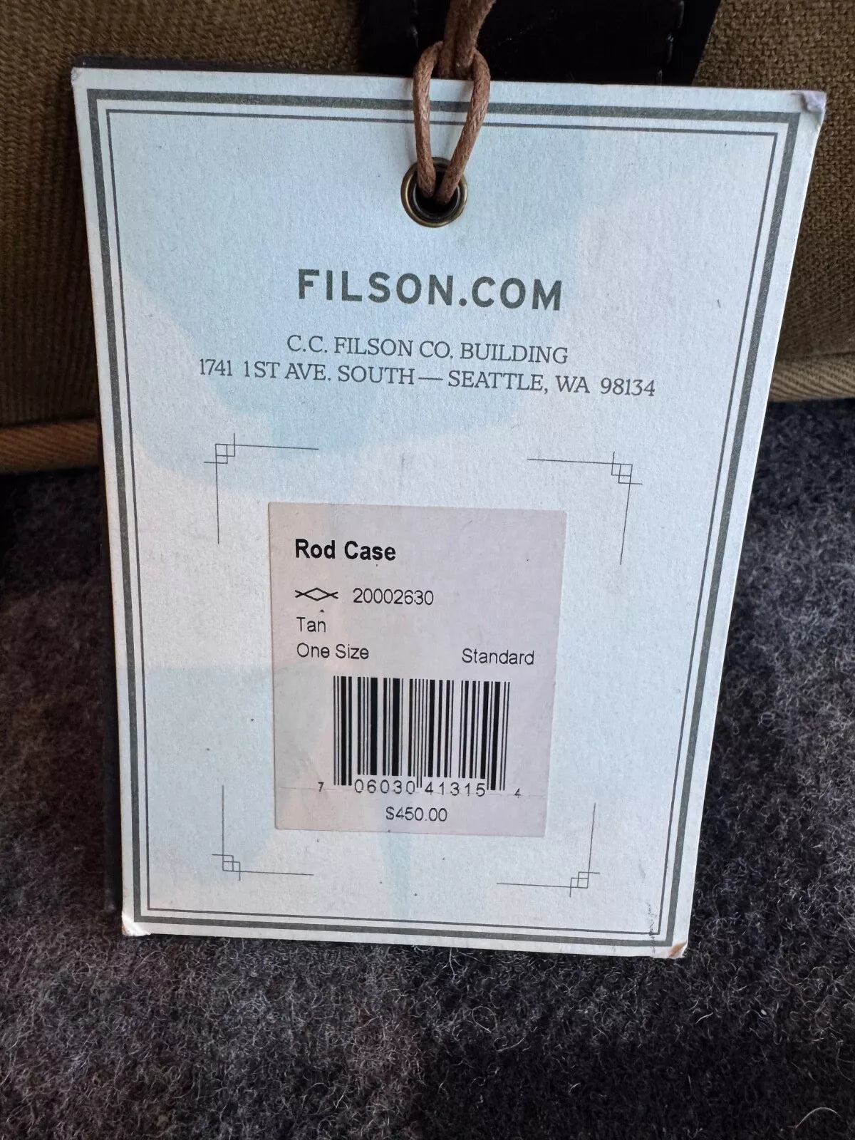 NWT Very Rare Filson Fly Fishing Rod Case Rugged Twill #20002630 Made in USA 1st