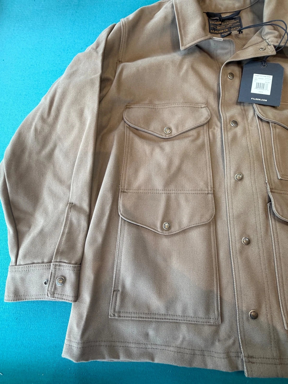 FILSON Rugged Twill Cruiser Heavy Cotton Jacket USA Made XL Sepia New 20264530 (Copy)