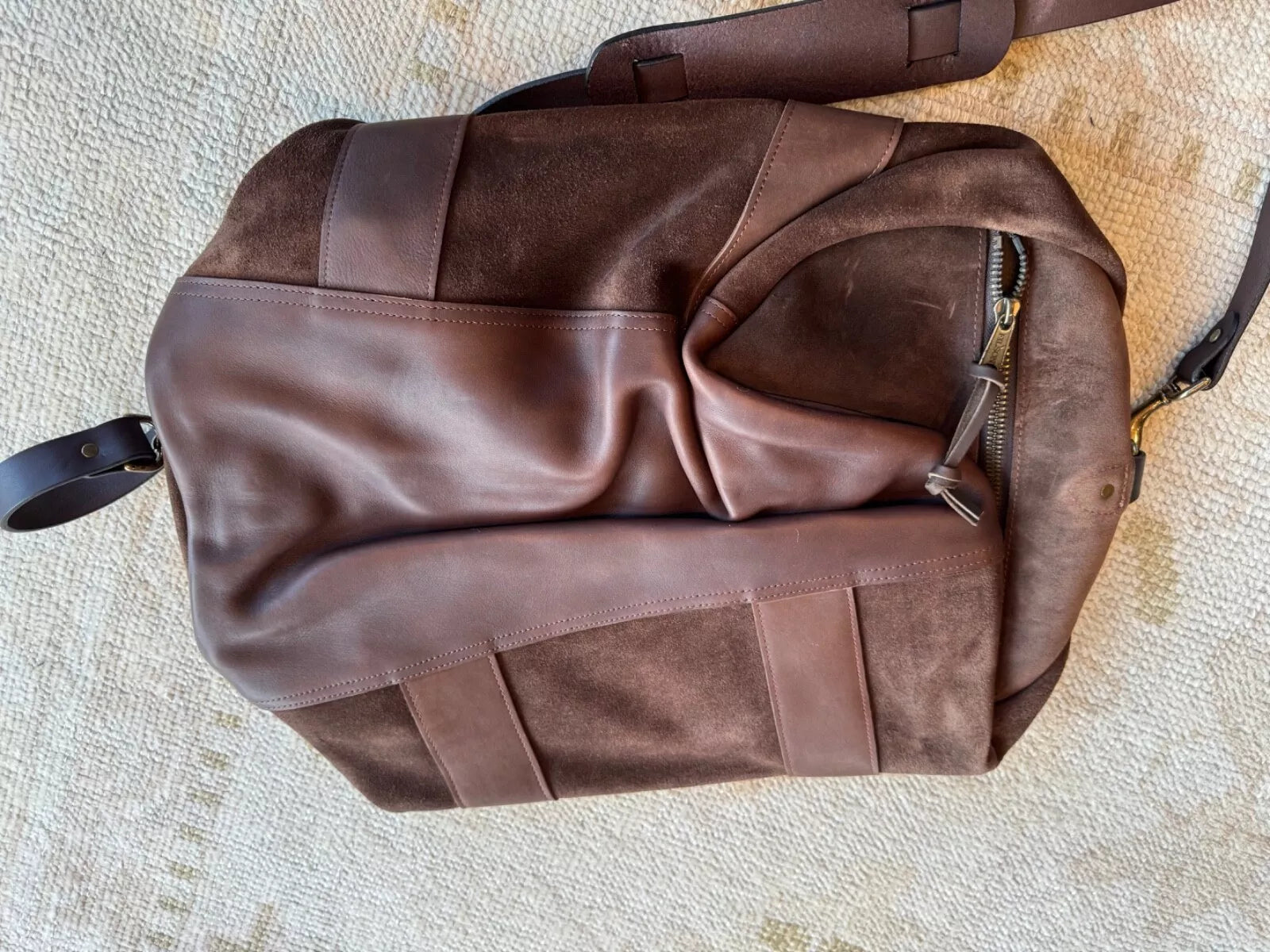 Grail Filson Rugged Suede Duffle Dark Tobacco New With Tags