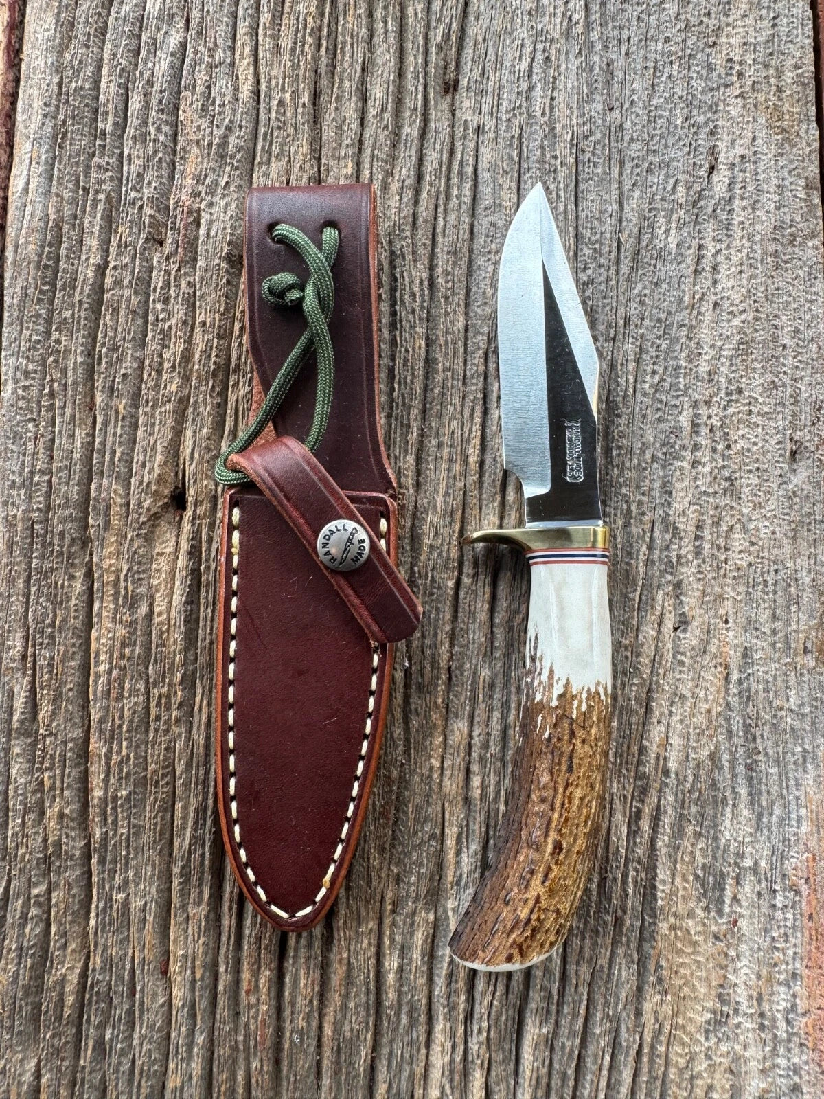 Randall Knife Model 8-4 New Catalog Old Style Trout & Bird Carbon & Stag