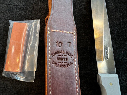 New in Paper Randall Knife Model 10-7 Fisherman Stainless Blade Aluminum Handle