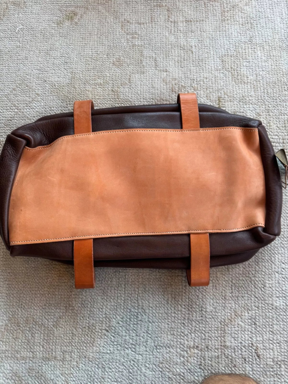 NWT Filson x Ranchlands Duffle Bag 20111492 MADE USA Leather Dark Brown Tan Rare