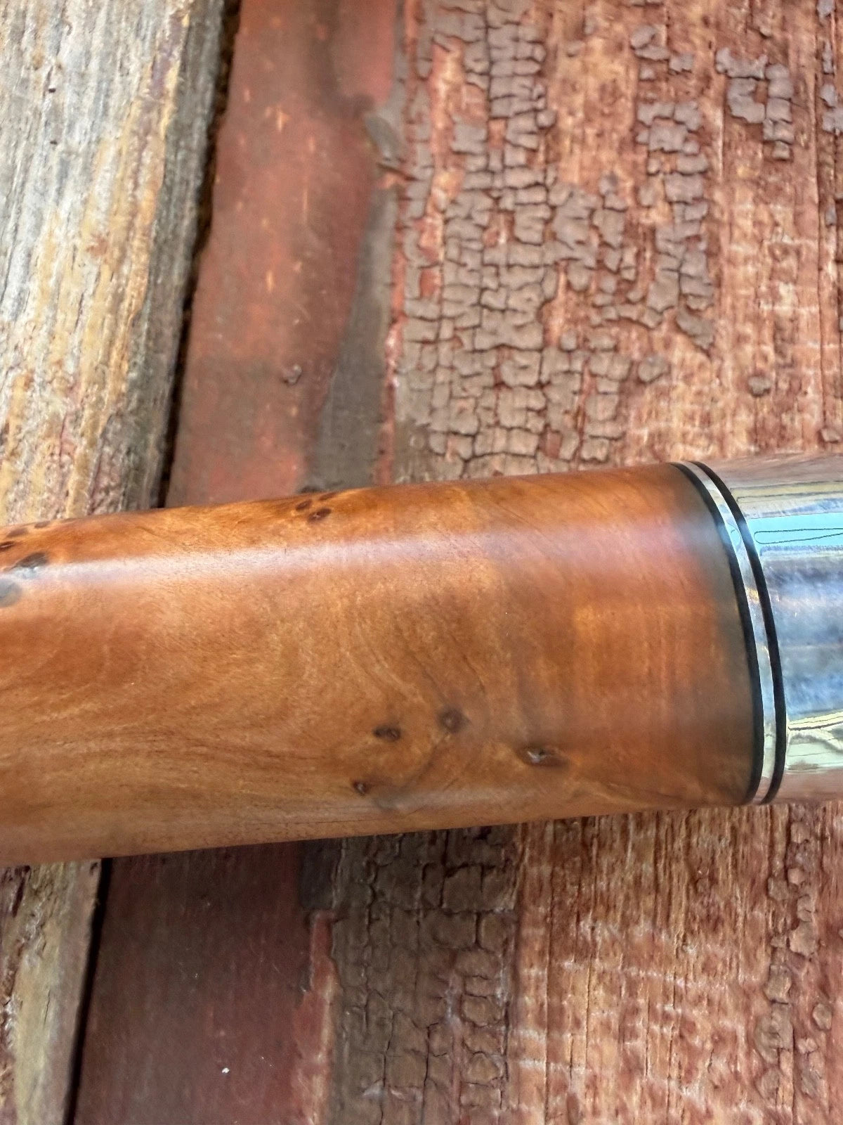 New Paper Randall Made Knife Model 23 Thuya Burl Wood Stainless Nickel Hilt