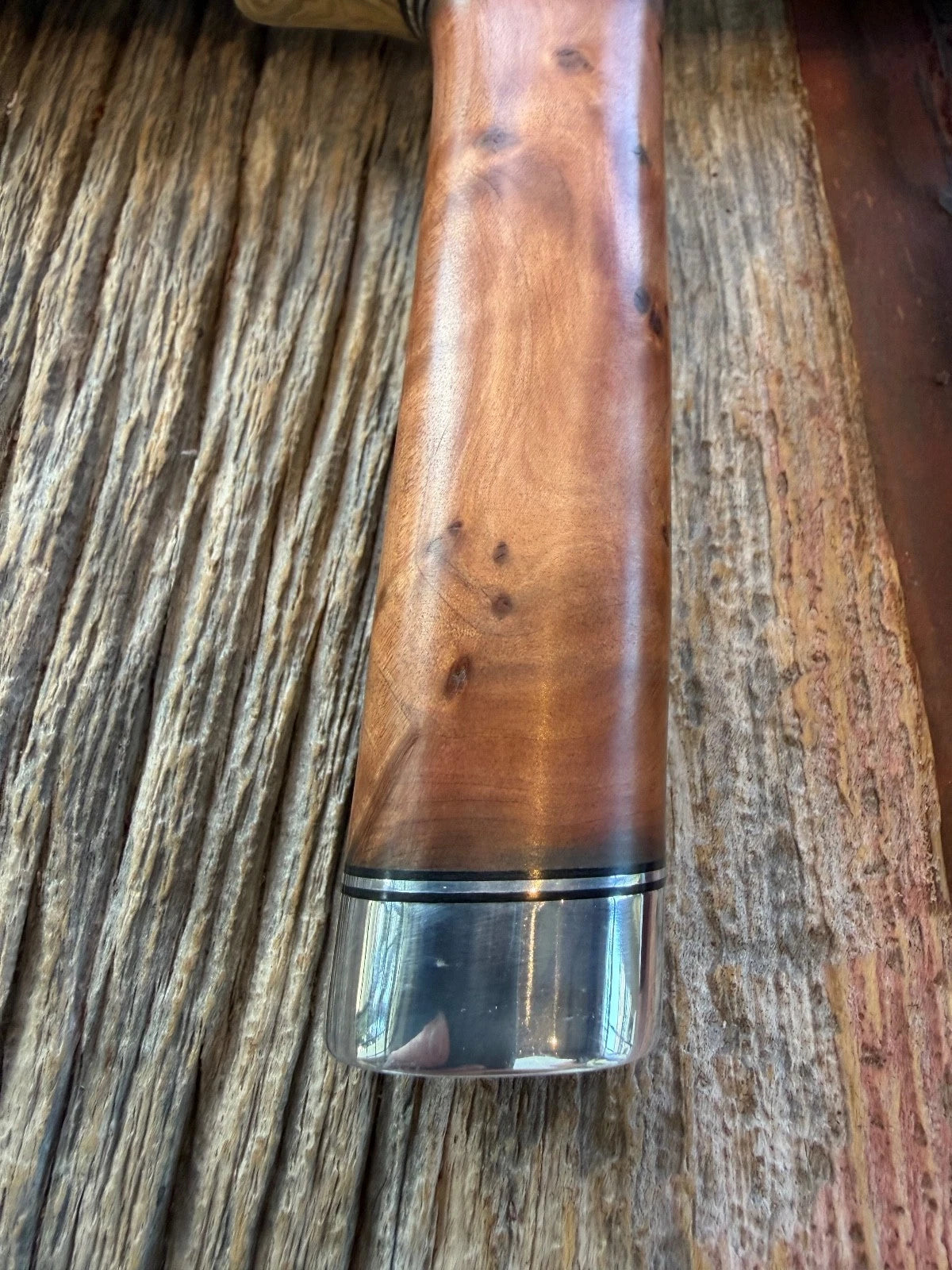 New Paper Randall Made Knife Model 23 Thuya Burl Wood Stainless Nickel Hilt