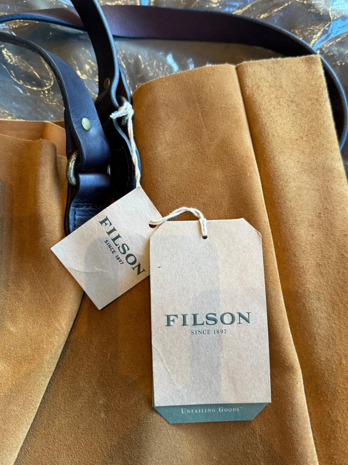 FILSON RUGGED SUEDE TOTE SADDLEBROWN ONE SIZE NWT RARE USA MADE LONG GONE!! -11070434