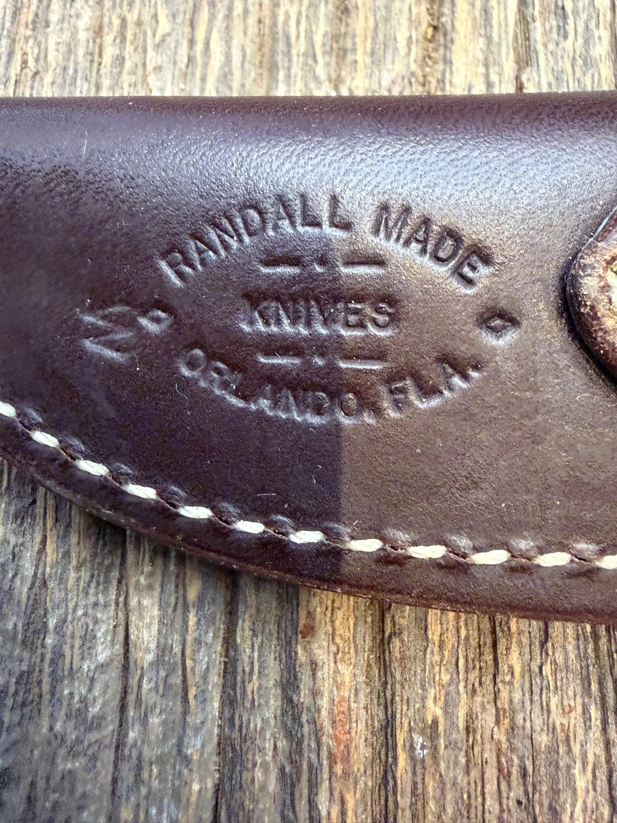Randall Leather Knife Waxed Sheath Model 23  throat style Randall Snap