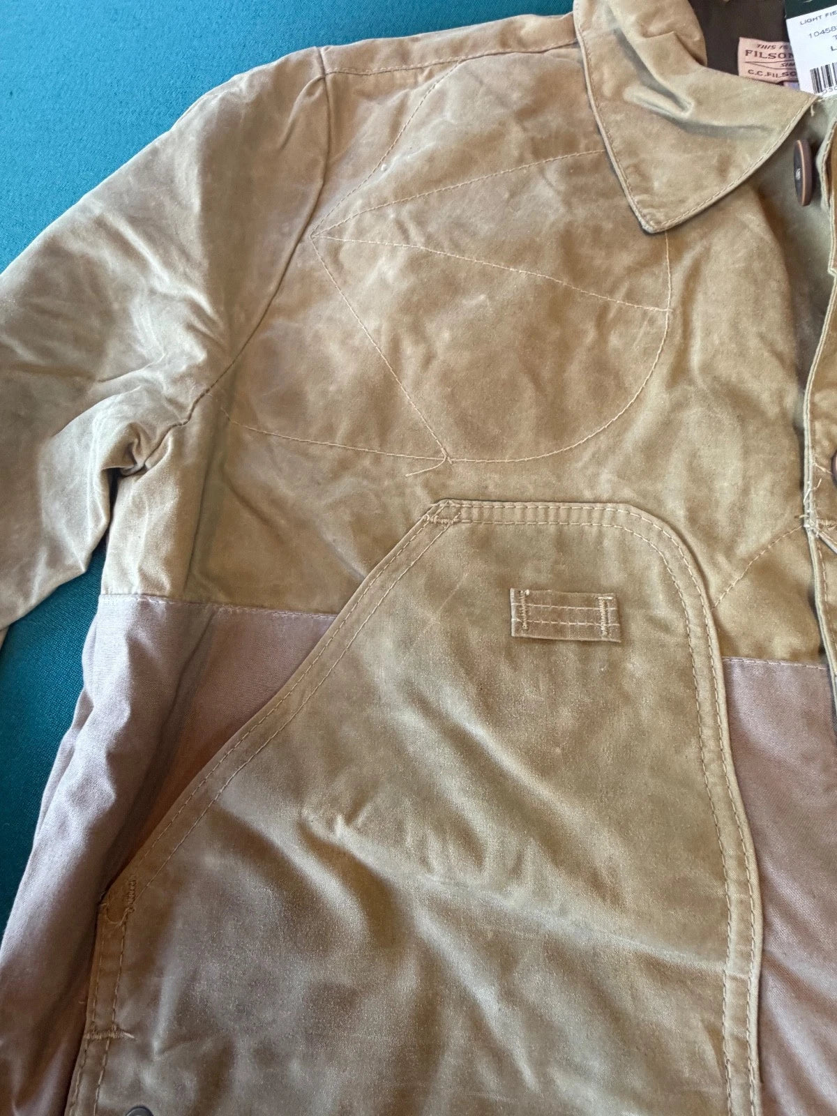 Filson Vintage NWT Light Field Coat Soy Wax Tan Large # 10458 USA Rare