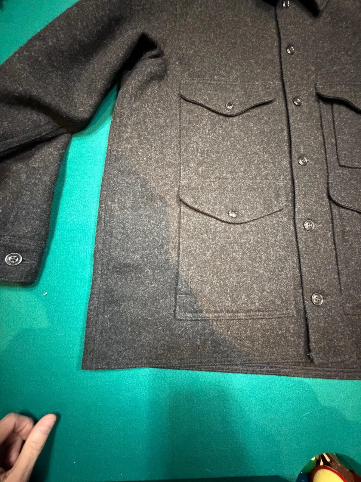 Filson Pendleton Mills Mackinaw Cruiser XL # 11010043 USA Charcoal Pre-owned