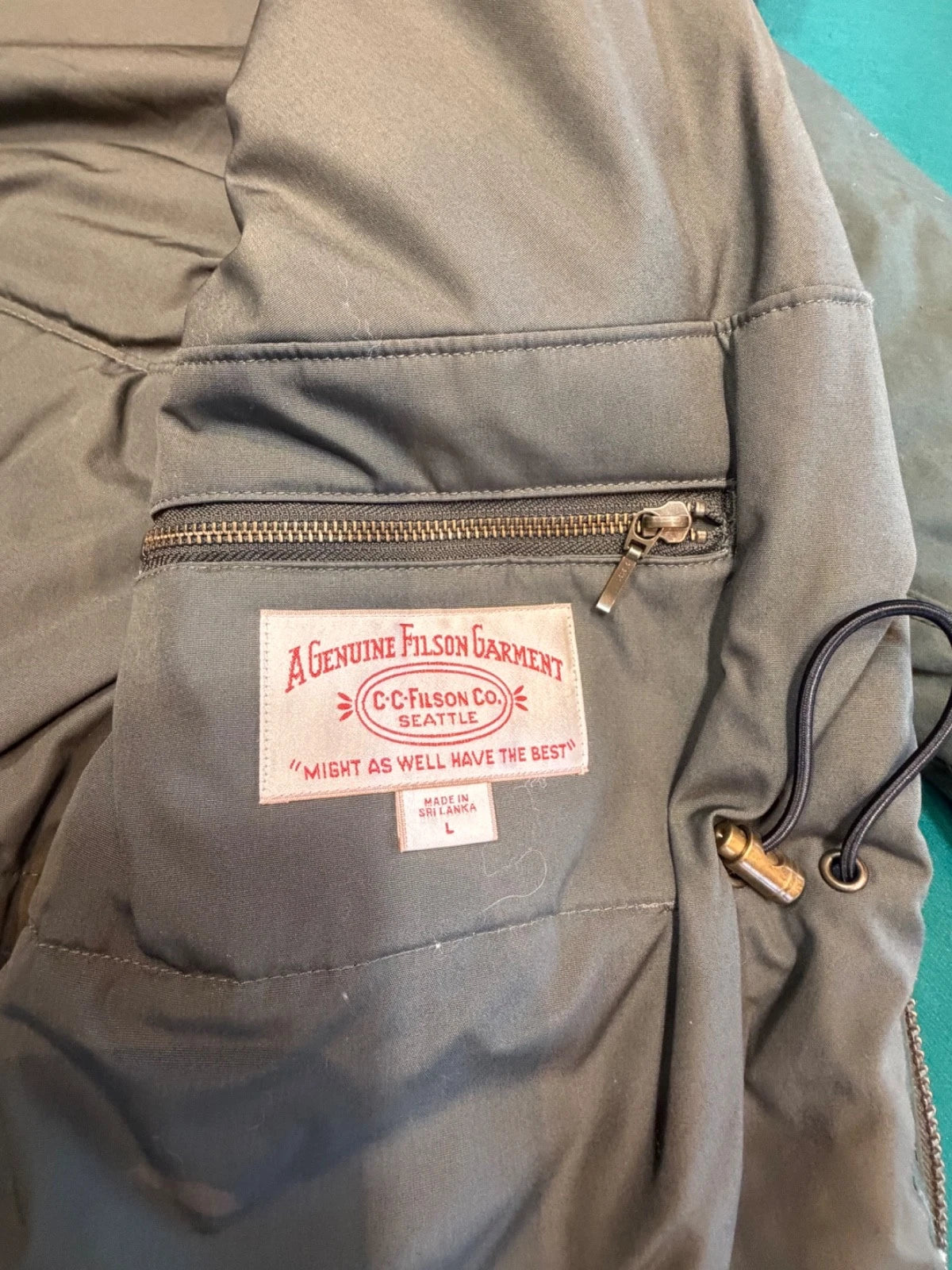 Filson Ranger Insulated Field Jacket Large NWT #20263396 Deep Forest Green Cover