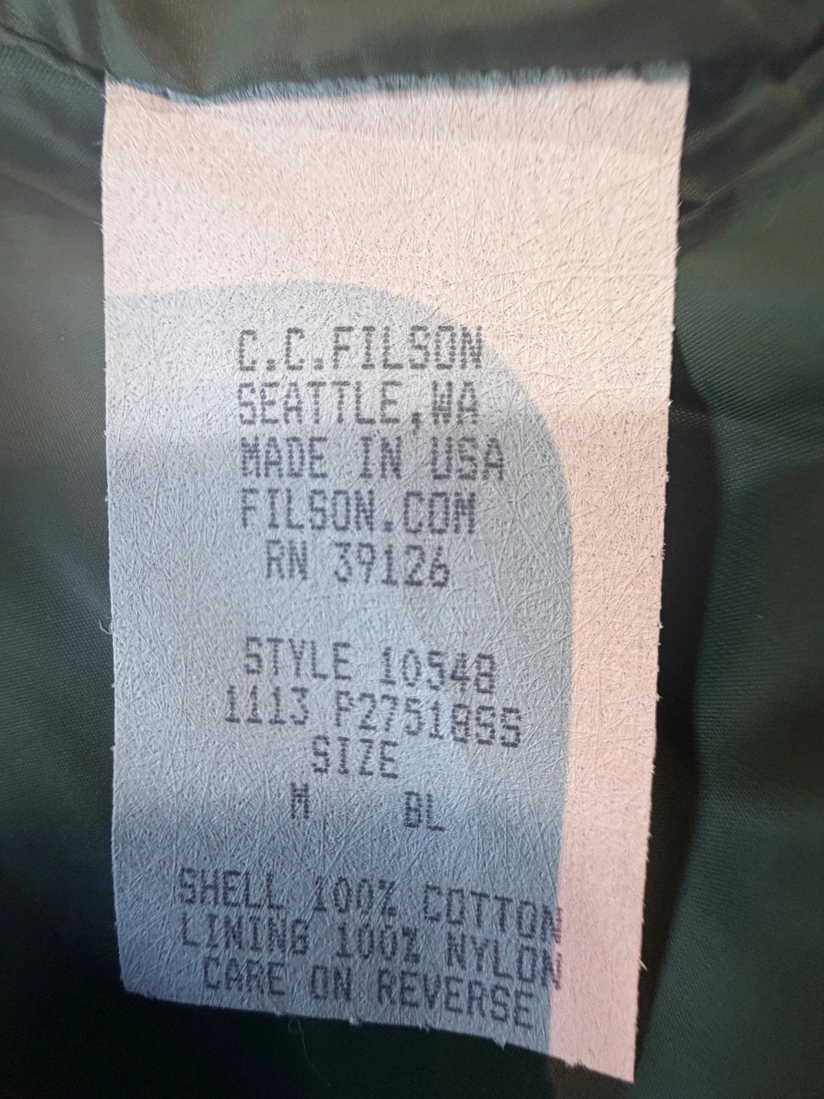 Filson Vintage NWT Guide Work Jacket Soy Wax in Black # 10548 Rare Made in USA
