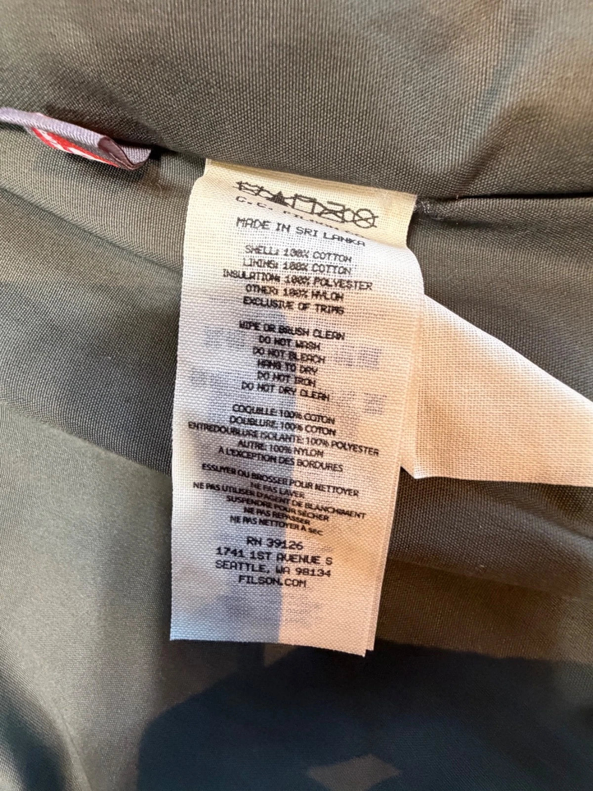 Filson Ranger Insulated Field Jacket Large NWT #20263396 Deep Forest Green Cover