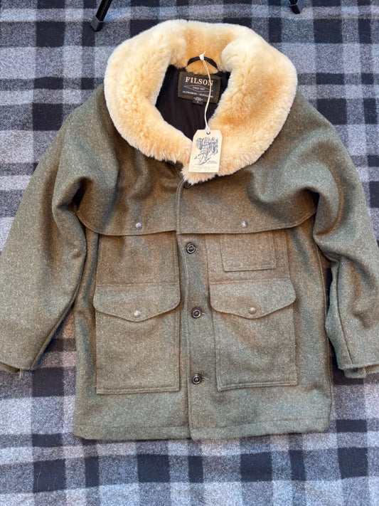 NWT 2021 FILSON LINED MACKINAW WOOL PACKER COAT FOREST GREEN MEDIUM # 20018829
