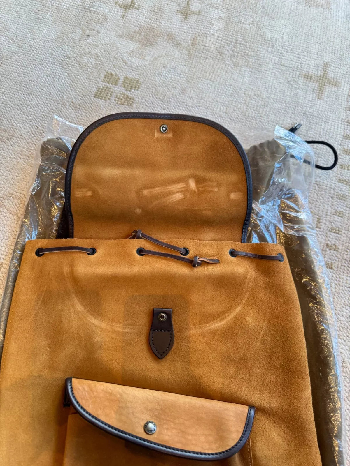 FILSON RUGGED SUEDE BACKPACK SADDLEBROWN ONE SIZE NWT RARE USA MADE LONG 11070435 GONE!!