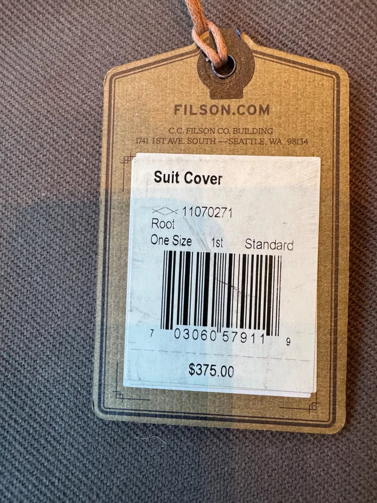 Made in USA Filson Rugged Twill Suit Cover in Root New with Tags # 11070271 Mint
