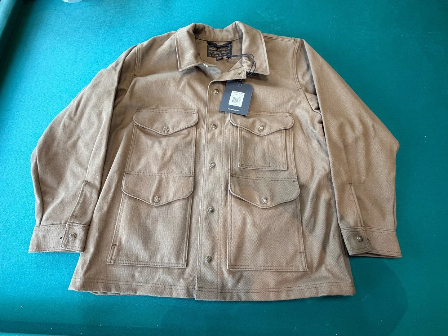 FILSON Rugged Twill Cruiser Heavy Cotton Jacket USA Made XL Sepia New 20264530 (Copy)