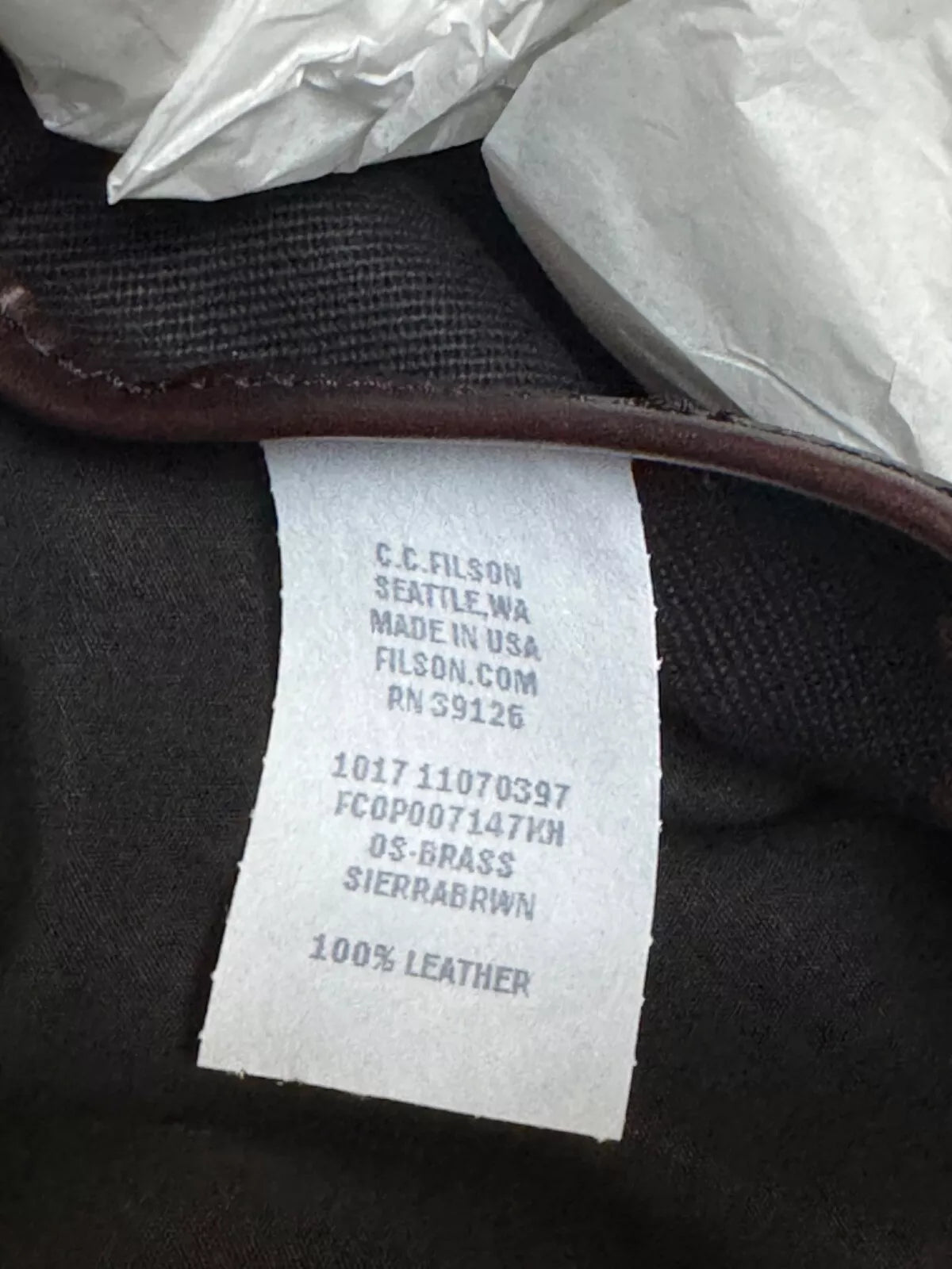 Filson NWT Weatherproof Leather Duffle Sierra Brown NWT Grail Rare 11070397