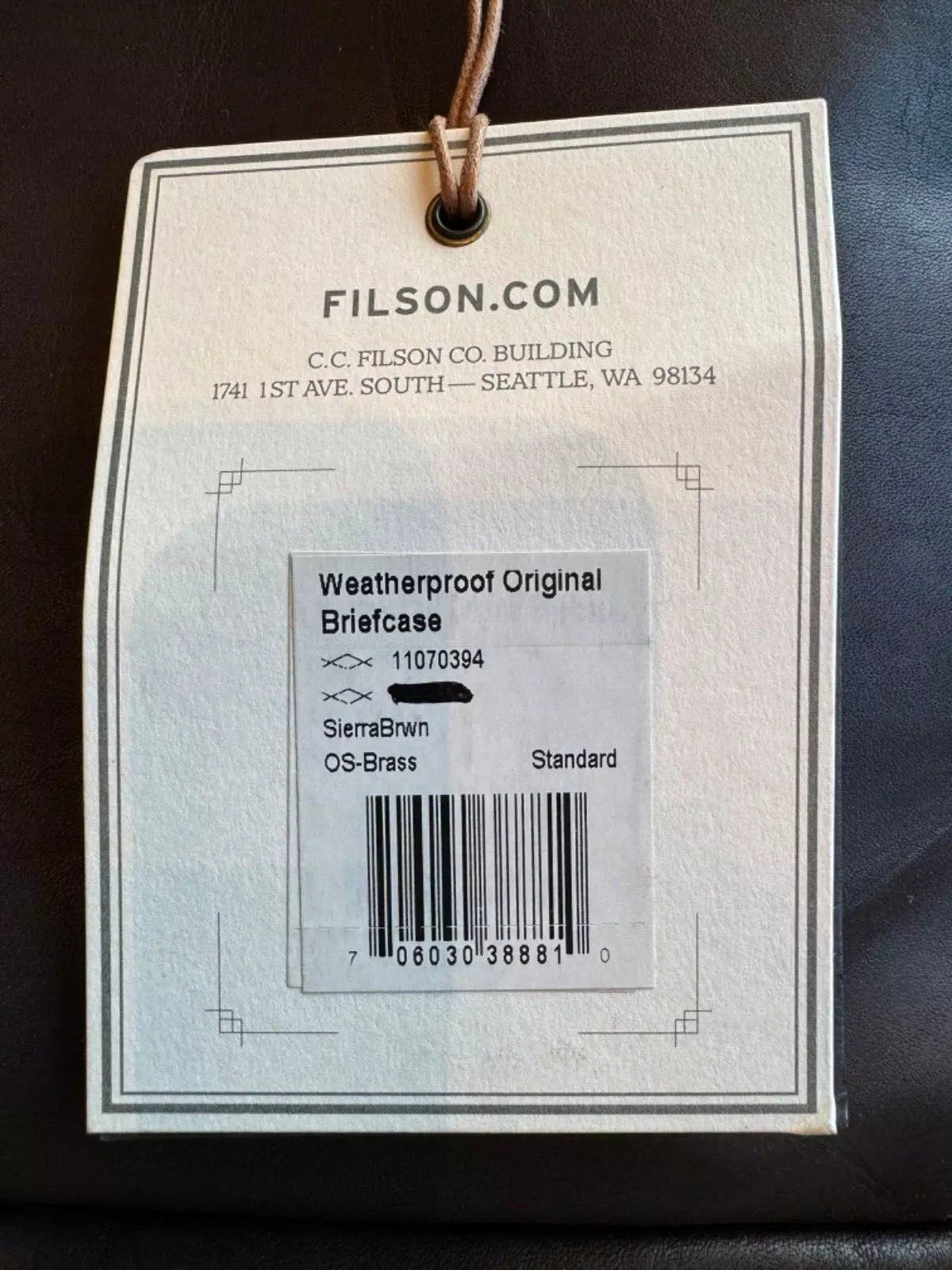 Grail Filson Weatherproof Briefcase in Sierra Brown Leather New with Tags Rare 11070394