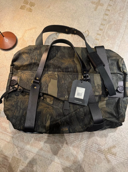 Filson Medium Rugged Twill Duffle Bag 20195531 Made In USA Maple Bark Camo Olive