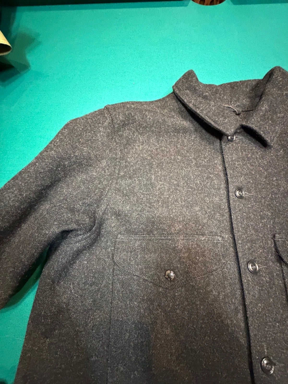 Filson Pendleton Mills Mackinaw Cruiser XL # 11010043 USA Charcoal Pre-owned