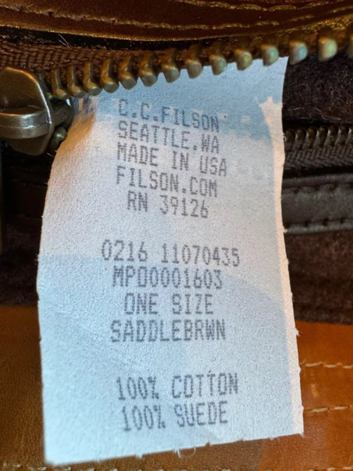 FILSON RUGGED SUEDE BACKPACK SADDLEBROWN ONE SIZE NWT RARE USA MADE LONG 11070435 GONE!!