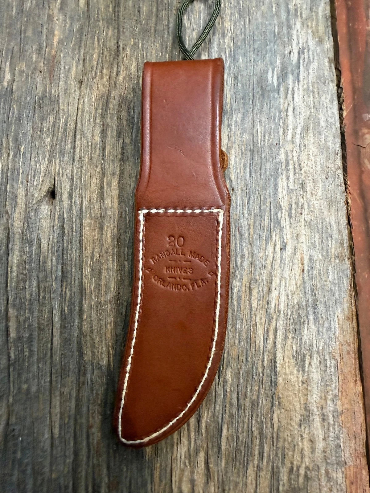 Randall Leather Knife Sheath Model 20 Linen stitched early Gutcher tuff find