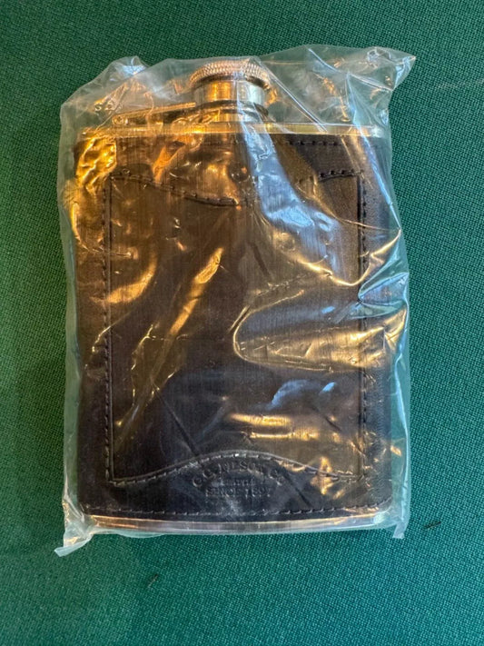 Vintage Filson Black Leather Stainless Steel 6OZ Flask New in Box Rare 69030001135