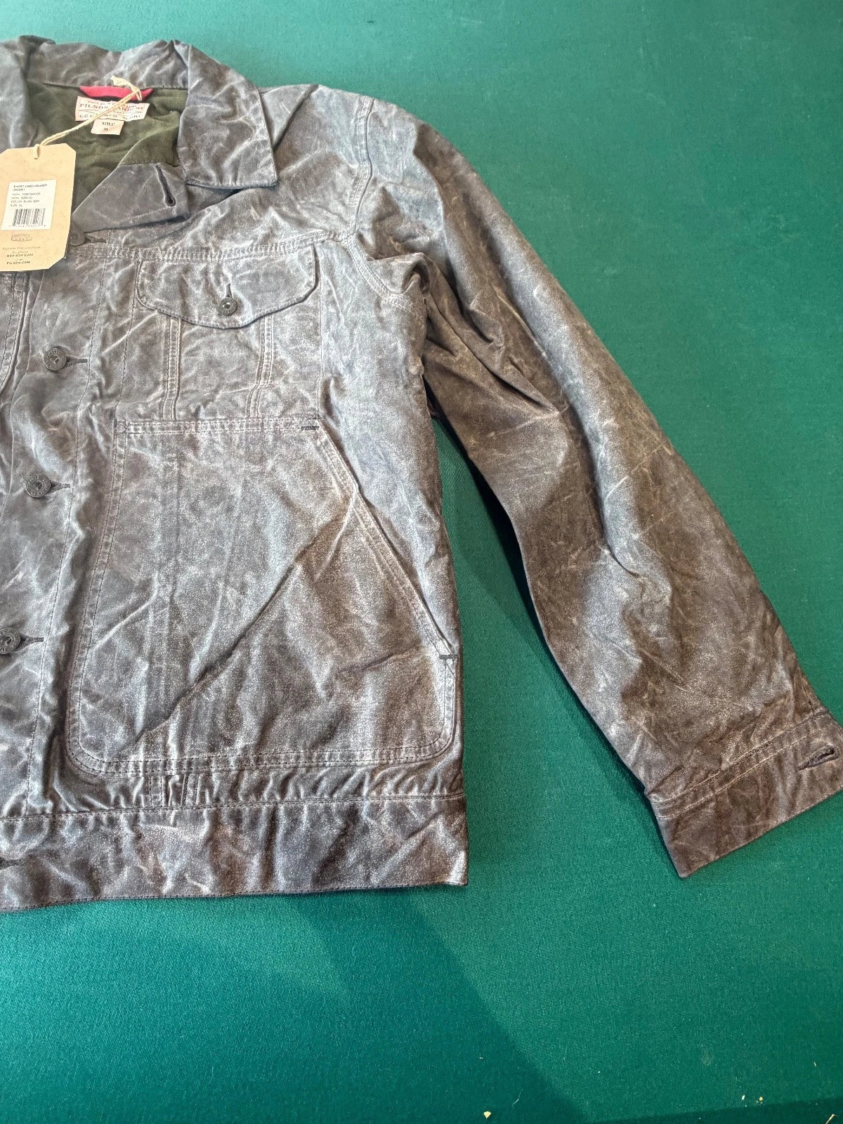 Filson Vintage NWT Short Lined Cruiser Jacket Soy Wax Black Gr # 10412 USA Rare Size XL