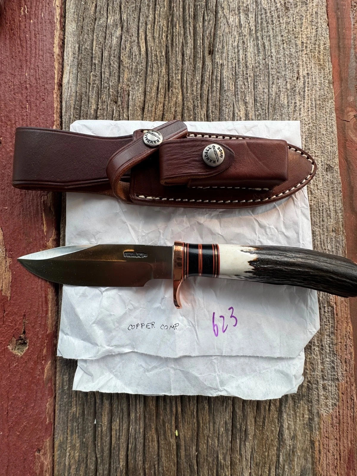 New in Paper Randall Knife Model Copper Companion Stag