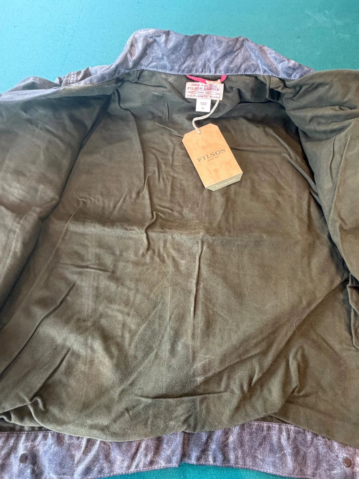 Filson Vintage NWT Short Lined Cruiser Jacket Soy Wax Black Gr # 10412 USA Rare Size XL
