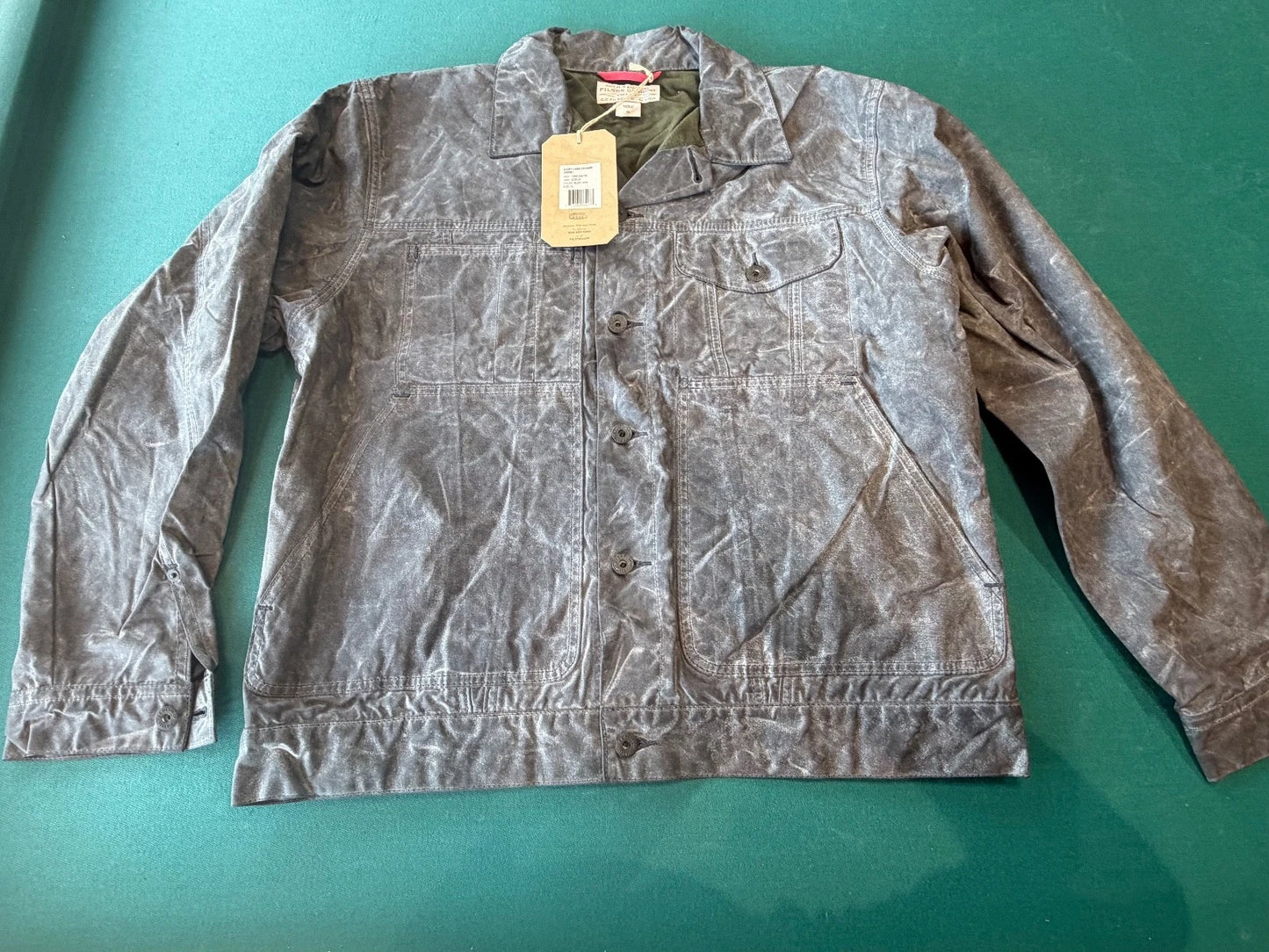 Filson Vintage NWT Short Lined Cruiser Jacket Soy Wax Black Gr # 10412 USA Rare Size XL
